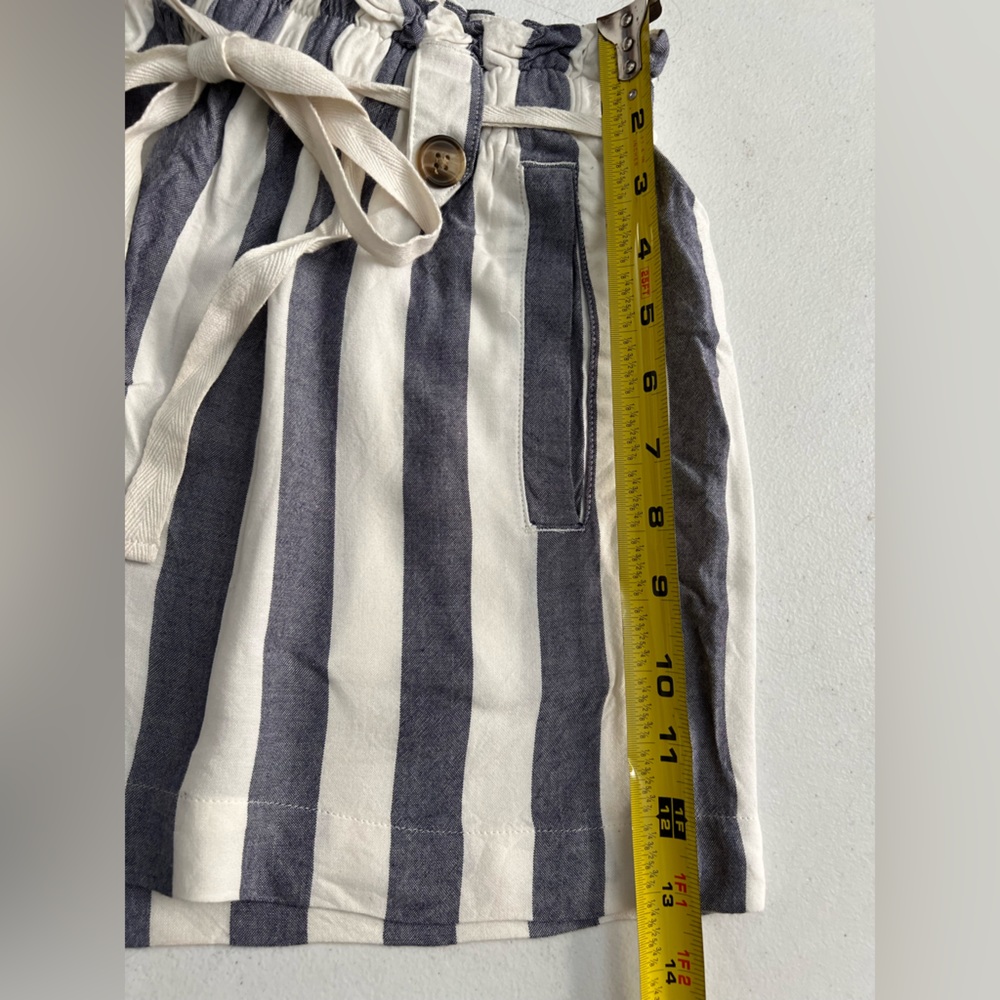 American Eagle Blue/White Vertical Striped Shorts, Size S - Picture 3 of 11